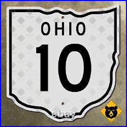 Ohio State Route 10 highway road sign 1952 Cleveland North Ridgeville 23x24