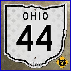 Ohio State Route 44 highway marker road sign 1952 cutout Ravenna Mentor 15x16