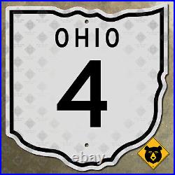 Ohio State Route 4 highway marker road sign Cincinnati Dayton 1952 15x16