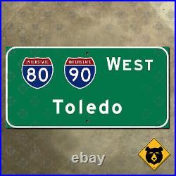 Ohio Turnpike Interstate 80 90 west Toledo road highway freeway sign 24x12