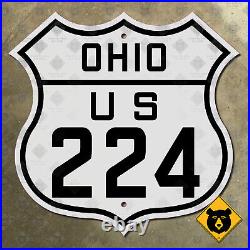 Ohio US Route 224 highway road sign Akron Findlay Wadsworth Tiffin 1926 16x16