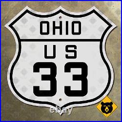 Ohio US Route 33 highway marker 1926 road sign Willshire Ravenswood 16x16