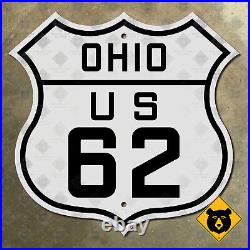 Ohio US route 62 highway road sign 1926 Columbus Youngstown Canton 16x16