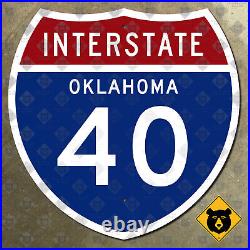 Oklahoma Interstate 40 highway route marker road sign OKC Clinton Sallisaw 18x18
