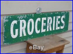 Old Original'groceries' Embossed Metal Sign Breyers Ice Cream Vintage Antique