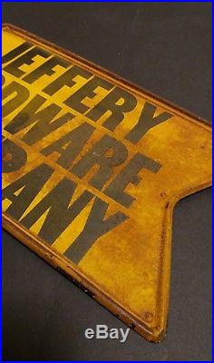 Old Red Lodge Jeffery Hardware Company ACE Arrow Metal Sign Vintage 24 Cabin