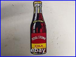 Old Vintage Royal Crown Rc Cola Soda Pop Enamel Metal Porcelain Sign