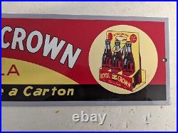 Old Vintage Royal Crown Rc Cola Soda Pop Enamel Metal Porcelain Sign