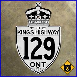Ontario King's Highway 129 route marker sign Canada 1930s Chapleau Road 12x19