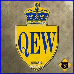 Ontario Queen Elizabeth Way highway route marker 1955 road sign Canada 12x19