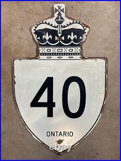 Ontario provincial route King's Highway 40 road sign crown 1980s Canada HDOS