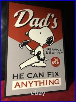 Open Road Peanuts Dad's service & supply 24 hours metal sign home wall decor