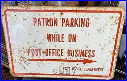Original Antique Enamel United States Post Office Sign 18 X 12