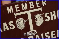 Original Rare MEMBER TEXAS Sheep & Goat Raisers Assn Inc. Metal Sign Vintage
