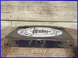 Original Vintage Bell System Public Telephone 2 Side Flange Metal Porcelain Sign