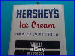 Original Vintage Hersheys Ice Cream Embossed Metal Sign Advertising Menu