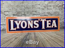 Original Vintage Lyons tea Old Advertising Large Metal Tin Sign
