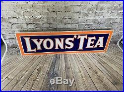 Original Vintage Lyons tea Old Advertising Large Metal Tin Sign