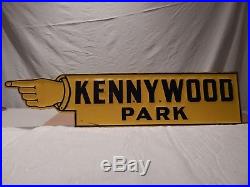 Original Vintage Metal Kennywood Finger Pointing Arrow Sign
