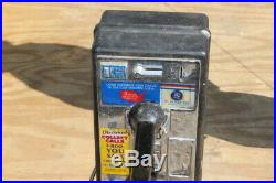 Original Vintage Metal Push Button Coin-Op Pay Phone Payphone Telephone Sign