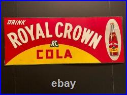 Original Vintage Royal Crown RC Cola Metal Soda Sign 27.25 x 11 Rare