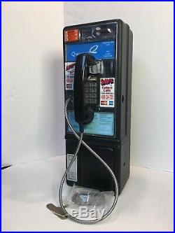 Original Vtg. Metal Push Button Coin-Op Pay Phone Payphone Telephone Sign with KEY