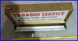 Original cool vintage RCA TV Radio Service tubes Metal light up sign