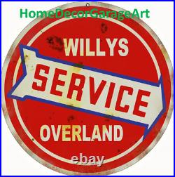 Overland Service, Round Metal Sign, 4 Sizes, Vintage Style Garage Art Overland Service, Round Metal Sign, 4 Sizes, Vintage Style Garage Art