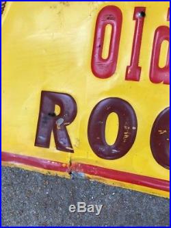 PAIR MASON'S OLD FASHIONED ROOT BEER EMBOSS TIN Original Sign Metal VINTAGE Vtg