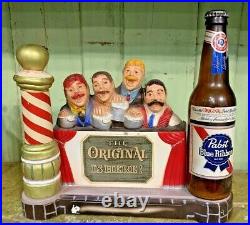 Pabst Blue Ribbon beer sign barbershop quartet guys 1959 vintage metal statue