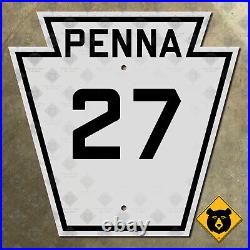 Pennsylvania Route 27 highway road sign 1940 Meadville Titusville 24x24