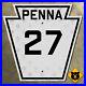 Pennsylvania_Route_27_highway_road_sign_1940_Meadville_Titusville_24x24_01_ta