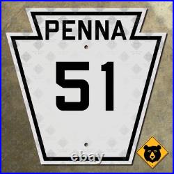 Pennsylvania Route 51 highway marker 1940 road sign Uniontown Darlington 16x16 Pennsylvania Route 51 highway marker 1940 road sign Uniontown Darlington 16x16