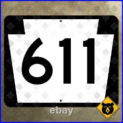 Pennsylvania Route 611 highway route marker road sign 1961 Philadelphia 20x16