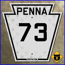 Pennsylvania Route 73 highway road sign 1940 Philadelpha Boyertown 12x12