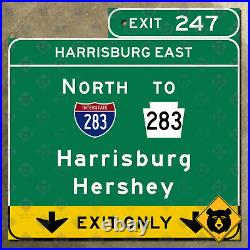 Pennsylvania Turnpike Harrisburg Hershey road highway freeway sign 24x24