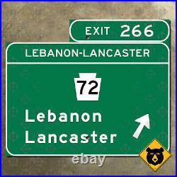 Pennsylvania Turnpike exit 266 Lebanon Lancaster highway road sign 18x15