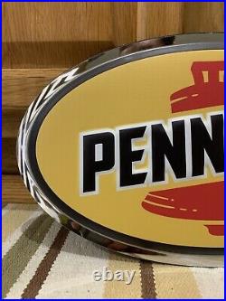 Pennzoil Metal Sign Vintage Style Wall Decor Oil Lube Gas Garage Bell