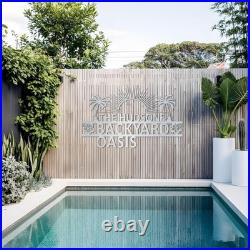Personalized Backyard Pool Metal Sign Wall Art, Outdoor Wall Decor, Signs for Pool Personalized Backyard Pool Metal Sign Wall Art, Outdoor Wall Decor, Signs for Pool