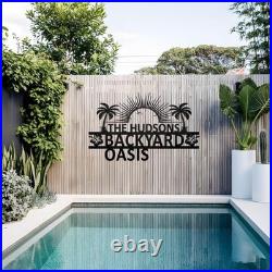 Personalized Backyard Pool Metal Sign Wall Art, Outdoor Wall Decor, Signs for Pool Personalized Backyard Pool Metal Sign Wall Art, Outdoor Wall Decor, Signs for Pool