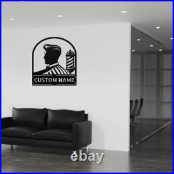 Personalized Barber Shop Metal Sign Custom Name Vintage Decor Gift for Barbers