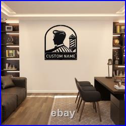 Personalized Barber Shop Metal Sign Custom Name Vintage Decor Gift for Barbers