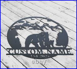 Personalized Bear Metal Sign, Custom Bear Sign, Outdoor Metal Sign, Christmas