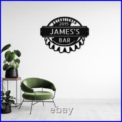 Personalized Bottle Cap Metal Sign Custom Vintage Decor for Home Bar Gift Idea