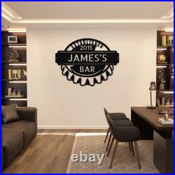 Personalized Bottle Cap Metal Sign Custom Vintage Decor for Home Bar Gift Idea
