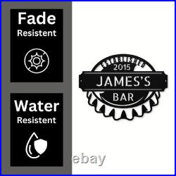 Personalized Bottle Cap Metal Sign Custom Vintage Decor for Home Bar Gift Idea