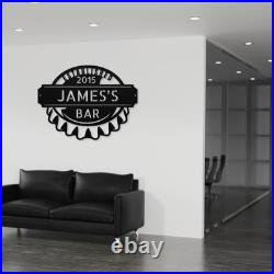 Personalized Bottle Cap Metal Sign Custom Vintage Decor for Home Bar Gift Idea