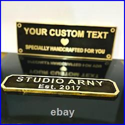 Personalized Brass Plaque Engraved Awards & Décor Elegant Vintage Sign Plate