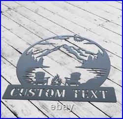 Personalized Campfire Metal Sign, Camping Yard Stake, Campers Yard Sign, Wall Decor