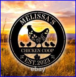 Personalized Chicken Coop Sign, Metal Chicken Coop Sign, Custom Chicken Coop Sign